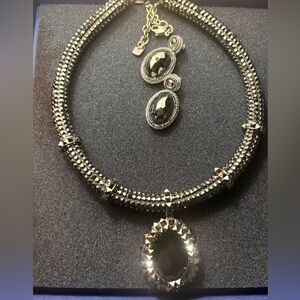Authentic Swarovski Black Collar Hot Necklace.Black Diamond Statement necklace.